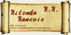 Milenko Manević vizit kartica